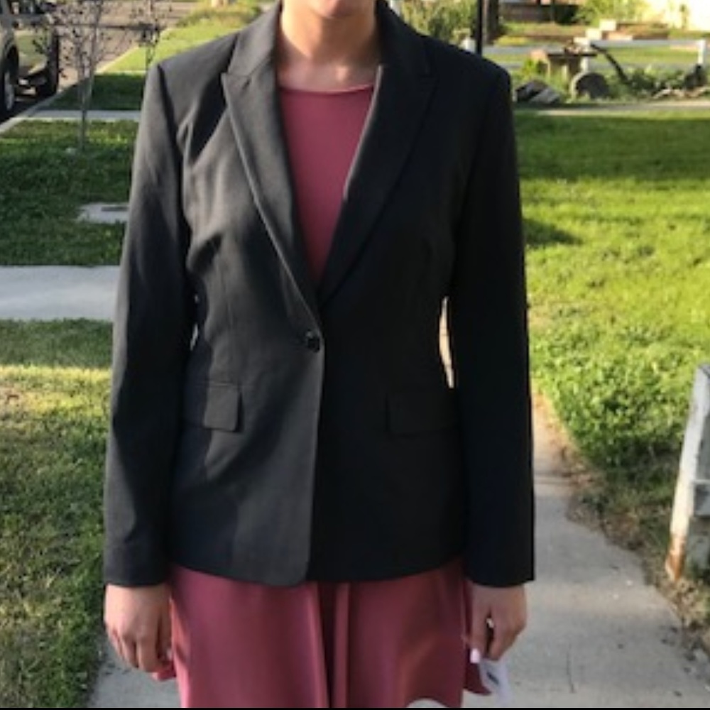 Charcoal Gray Interview Work Blazer